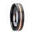 Thorsten Venice Black Ceramic Wedding Band w/ Rose Gold Groove (4-10mm) W2951-TCJC