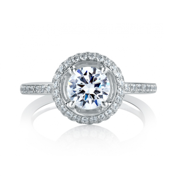 A.Jaffe Classic Round Double Halo Diamond Engagement Ring MES325/136
