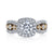 Mars Bridal Timeless Two-Tone Cushion Halo w/ Crown & Intricate Filagree Detail Diamond Engagement Ring 26047TT
