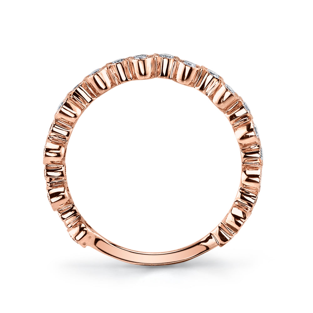14K Rose Gold 0.53ct. Diamond Bezel Set Stackable Fashion Ring