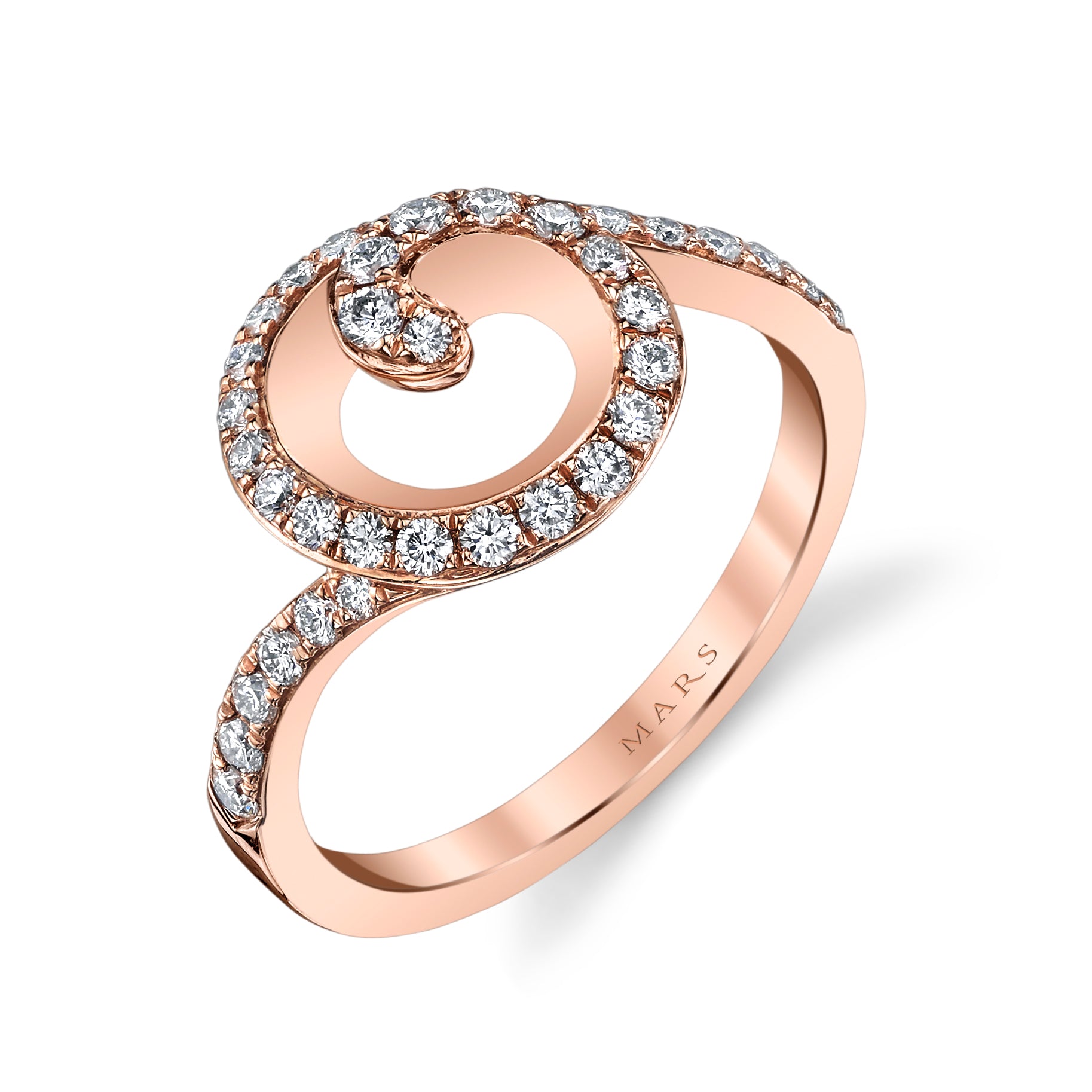 14K Rose Gold 0.52ct. Swirling Diamond Fashion Ring