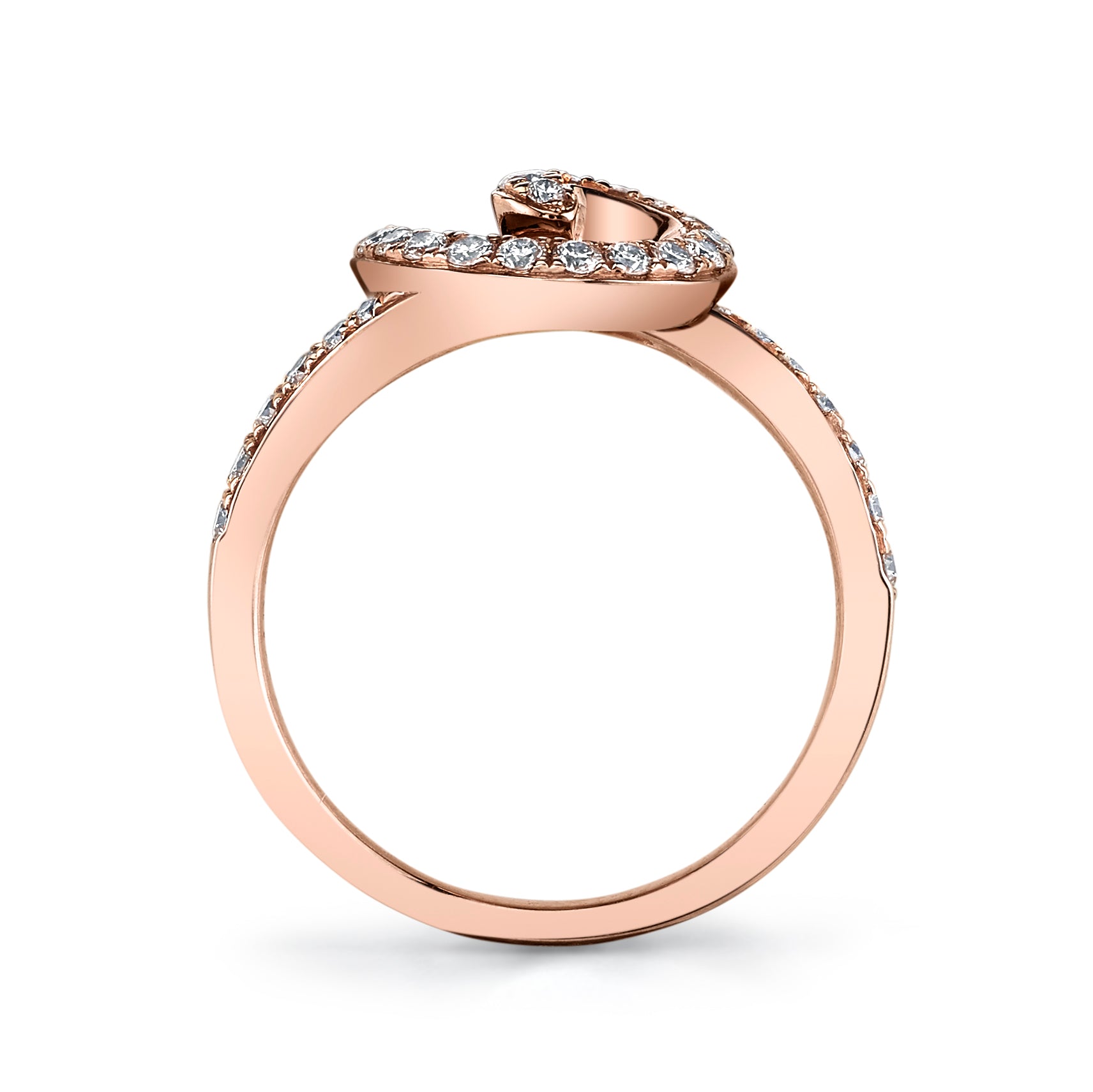 14K Rose Gold 0.52ct. Swirling Diamond Fashion Ring