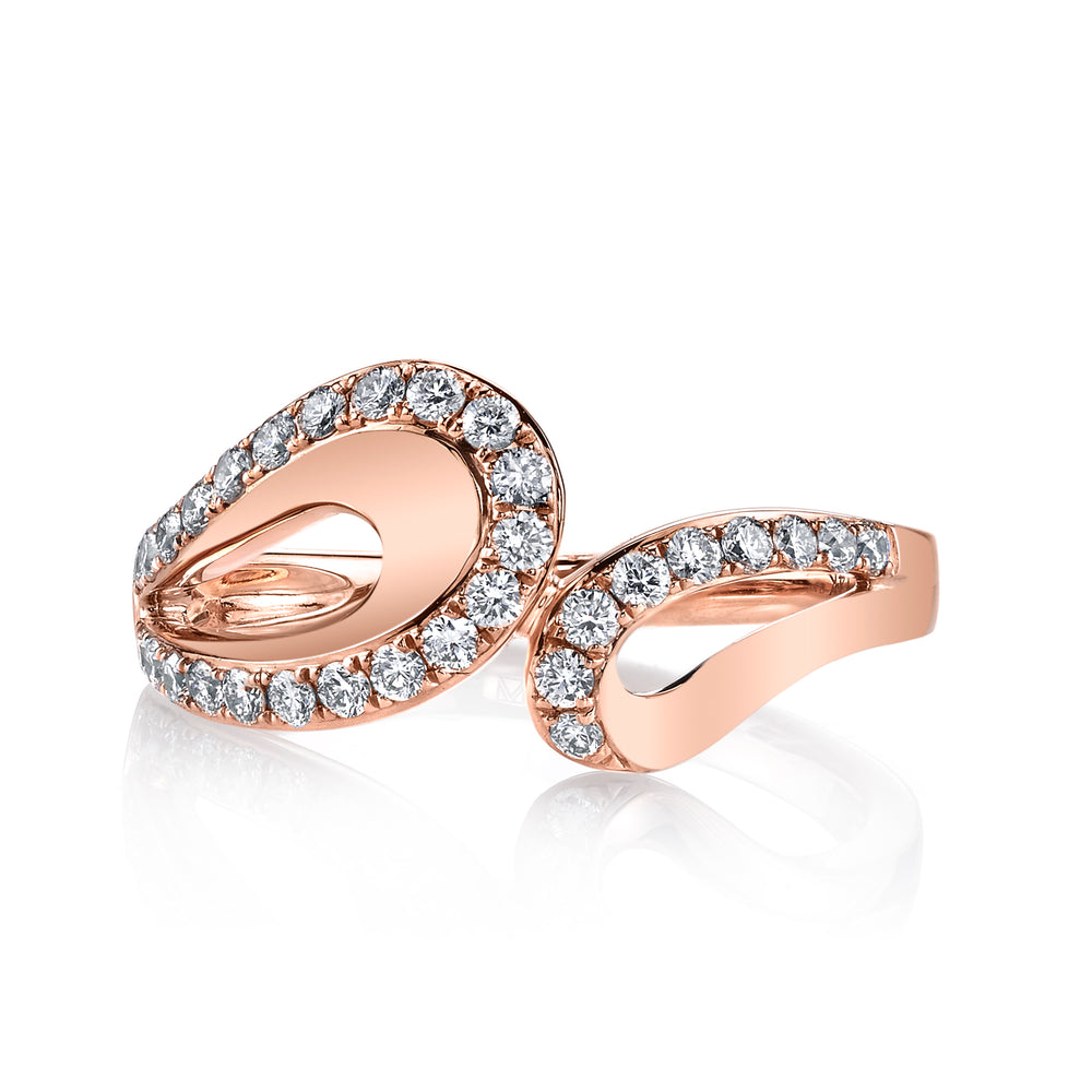 14K Rose Gold 0.44ct. Swirling Diamond Fashion Ring