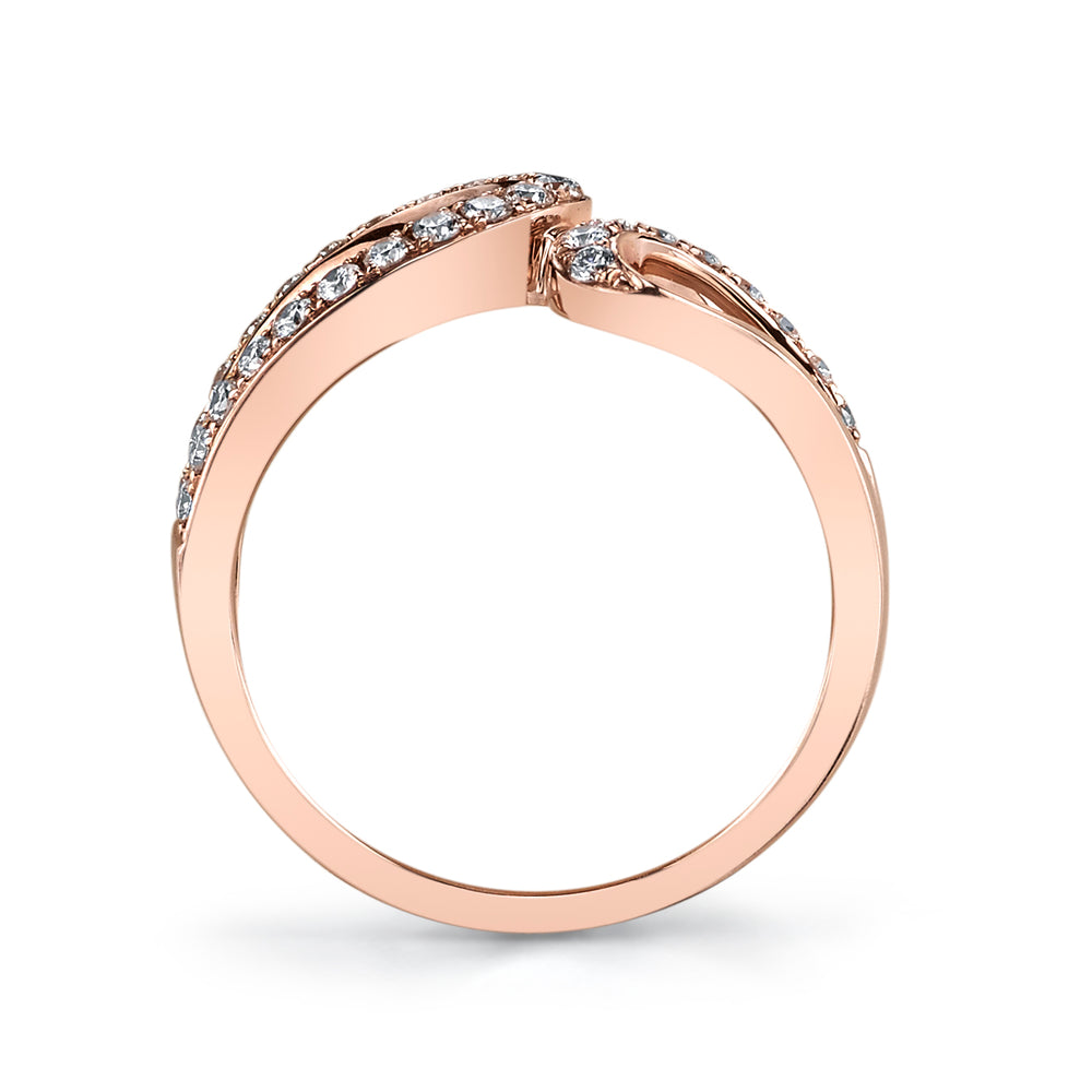 14K Rose Gold 0.44ct. Swirling Diamond Fashion Ring