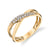 14K Yellow Gold 0.15ct. Diamond Contrasting Crossover Fashion Ring