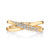 14K Yellow Gold 0.15ct. Diamond Contrasting Crossover Fashion Ring