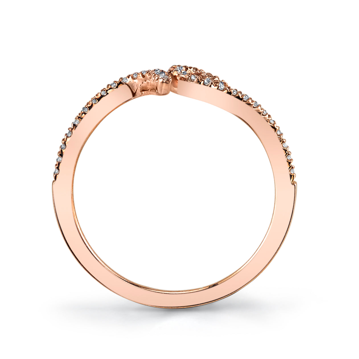 14K Rose Gold 0.15ct. Curving Diamond Accent Fashion Ring