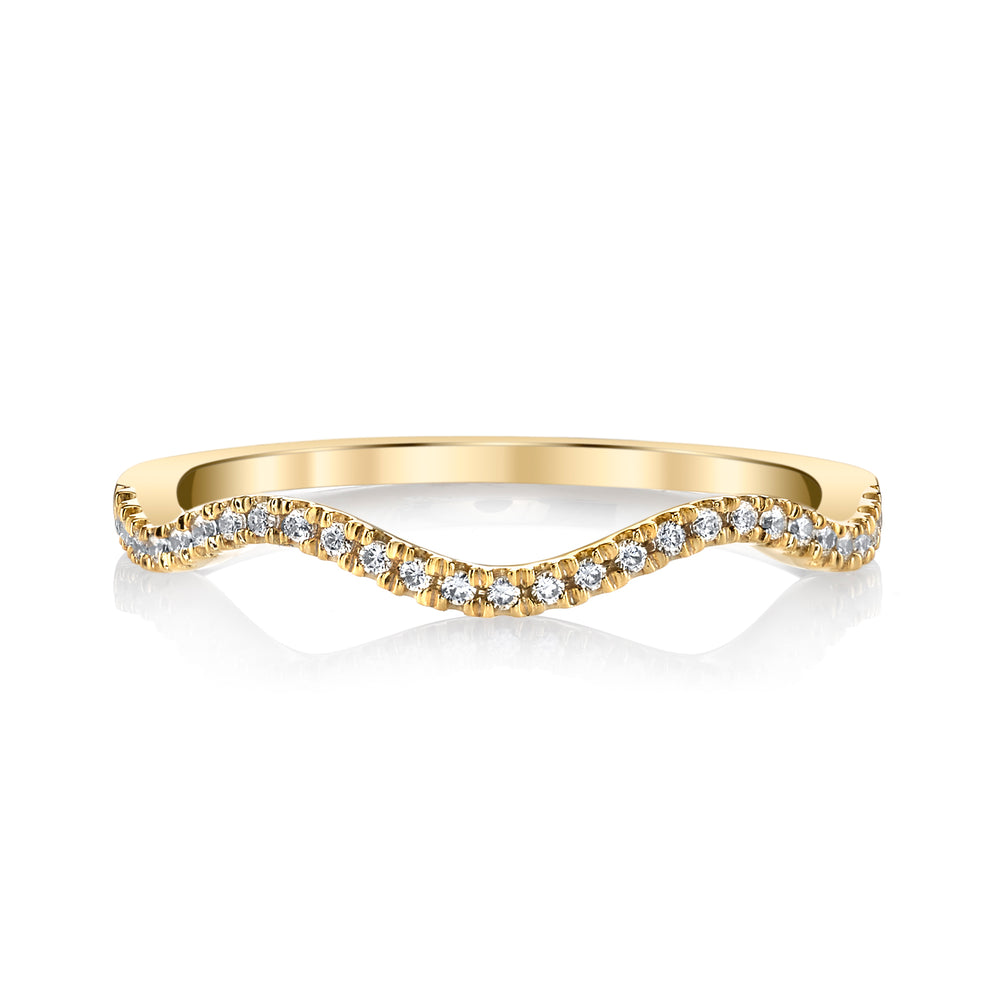 14K Yellow Gold 0.11ct. Curving Diamond Fashion Ring