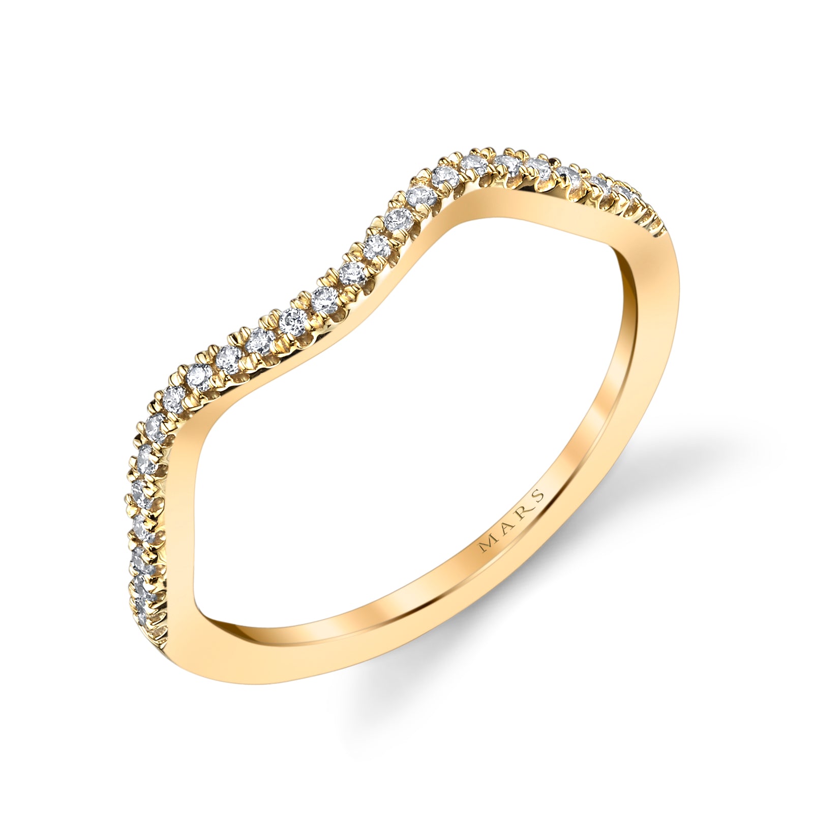 14K Yellow Gold 0.11ct. Curving Diamond Fashion Ring