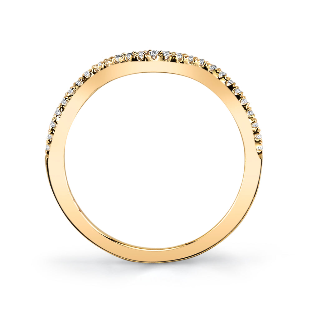 14K Yellow Gold 0.11ct. Curving Diamond Fashion Ring