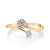 14K Yellow Gold 0.24ct. Diamond Cluster Floral Bypass Fashion Ring