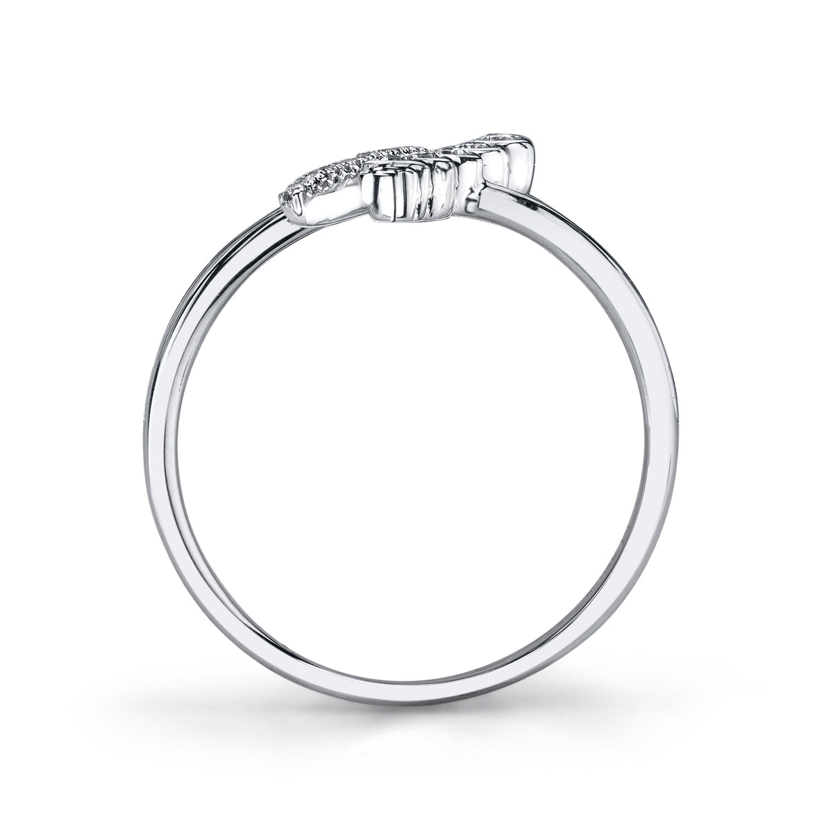 14K White Gold 0.08ct. Diamond Asymmetric Fashion Ring