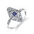 14K White Gold 0.20ct. Sapphire & 0.13ct. Diamond Filigree & Milgrain Detailing Fashion Ring