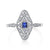 14K White Gold 0.20ct. Sapphire & 0.13ct. Diamond Filigree & Milgrain Detailing Fashion Ring