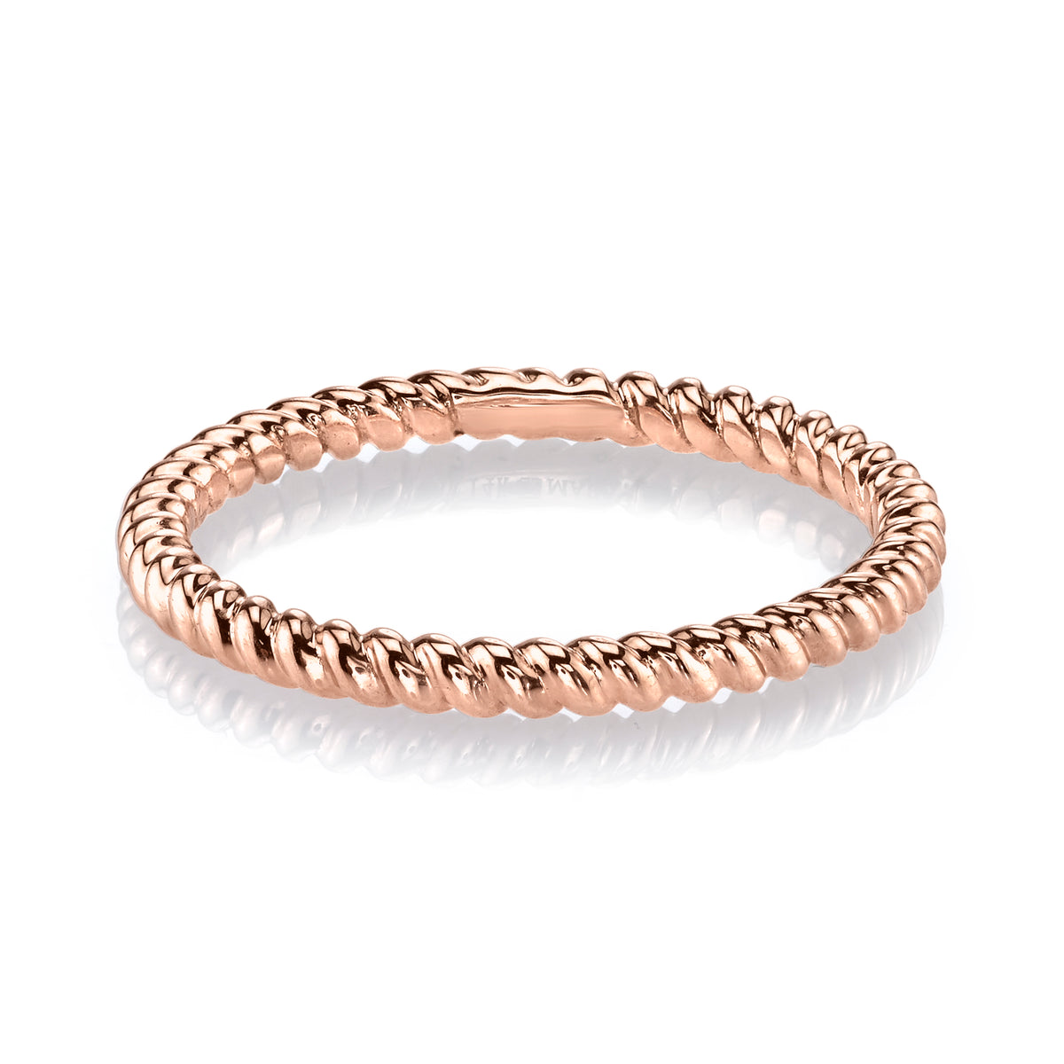 14K Rose Gold Twisted Stackable Fashion Ring