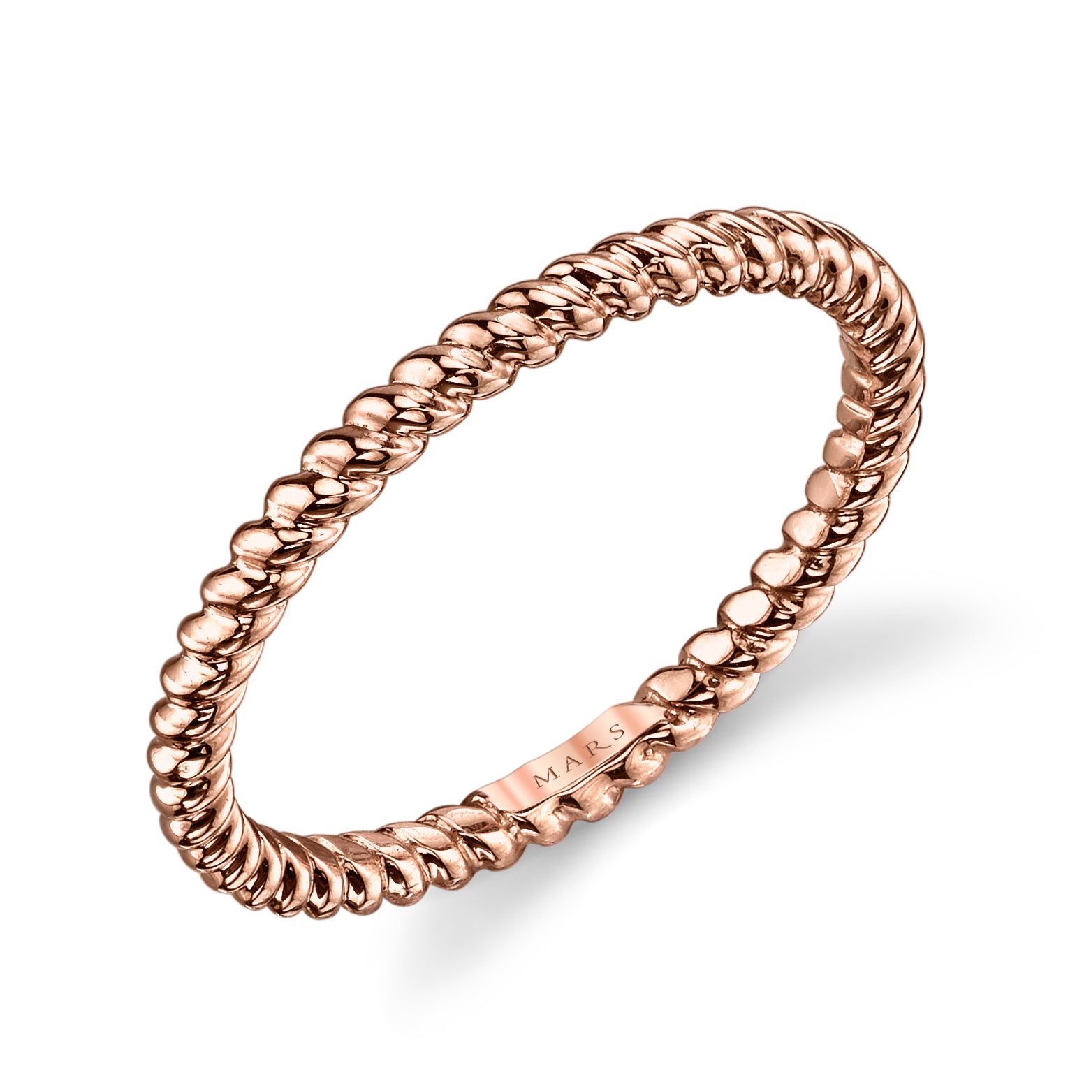 14K Rose Gold Twisted Stackable Fashion Ring