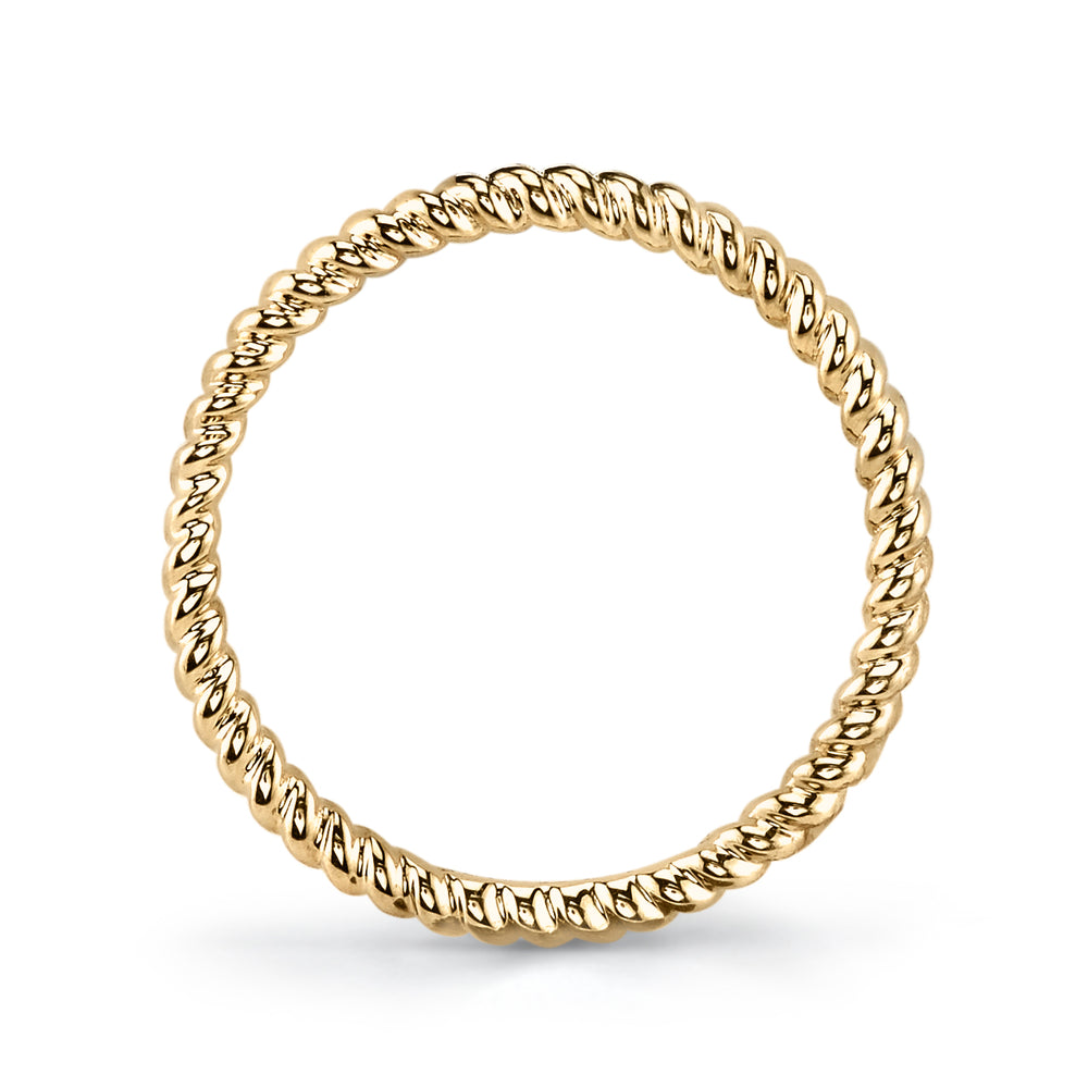 14K Yellow Gold Twisted Stackable Fashion Ring