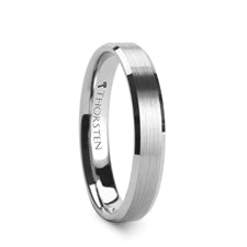 Thorsten Sheffield Beveled Tungsten Ring w/ Brushed Center (4-10mm) W321-FPB