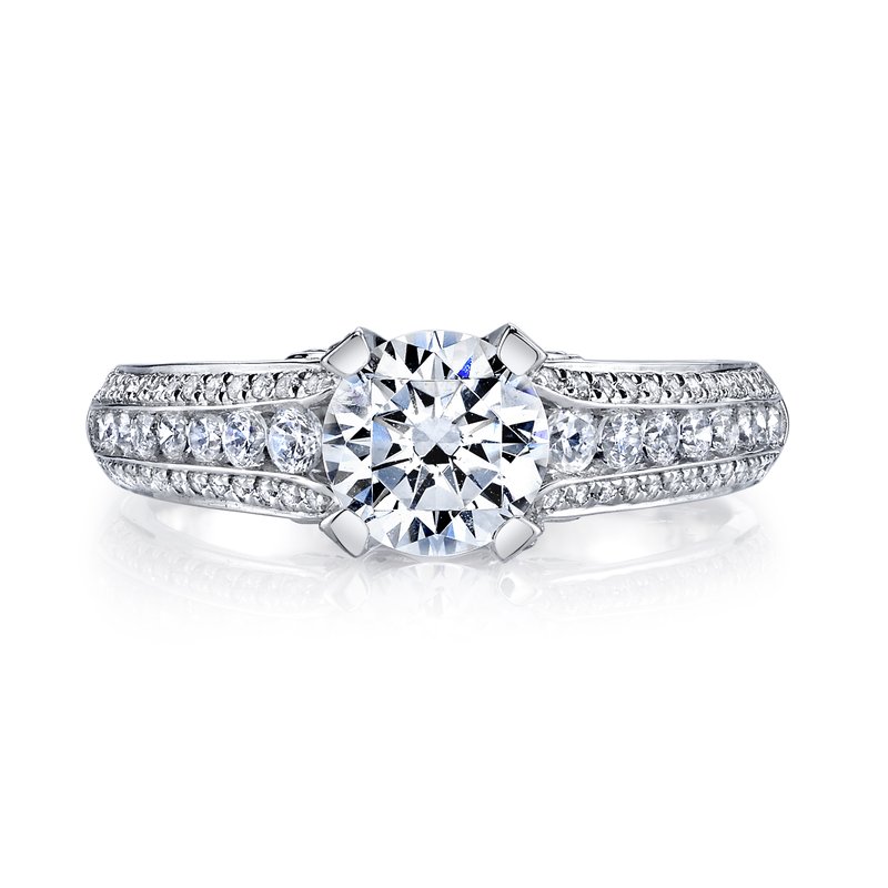 Mars Bridal Vintage Triple Row w/ Embellished Profile Diamond Engagement Ring 25735