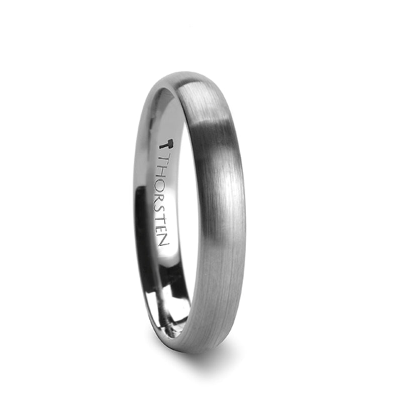 Thorsten Perseus Brushed Finish Rounded Tungsten Carbide Ring (4-10mm) W339-DBT