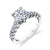 Mars Bridal U-Shaped Cathedral Peek-A-Boo Accent Diamond Engagement Ring 26343