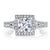 Mars Bridal Vintage Princess Halo Hand Engraved with Milgrain Detailing & Embellished Profile Diamond Engagement Ring 25965