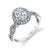 Mars Bridal Oval Halo w/ Interwoven Shank Diamond Engagement Ring 25366