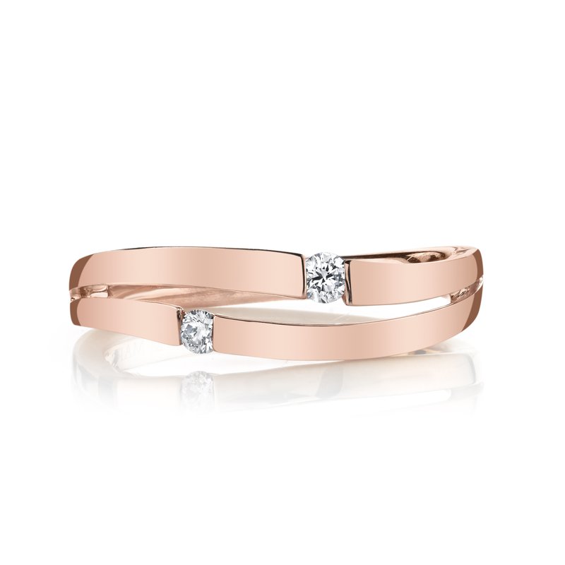 14K Rose Gold 0.08ct. Diamond Tension Set Split Fashion Ring