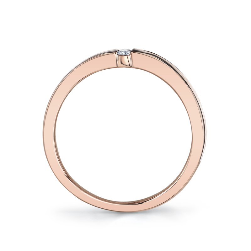 14K Rose Gold 0.08ct. Diamond Tension Set Split Fashion Ring