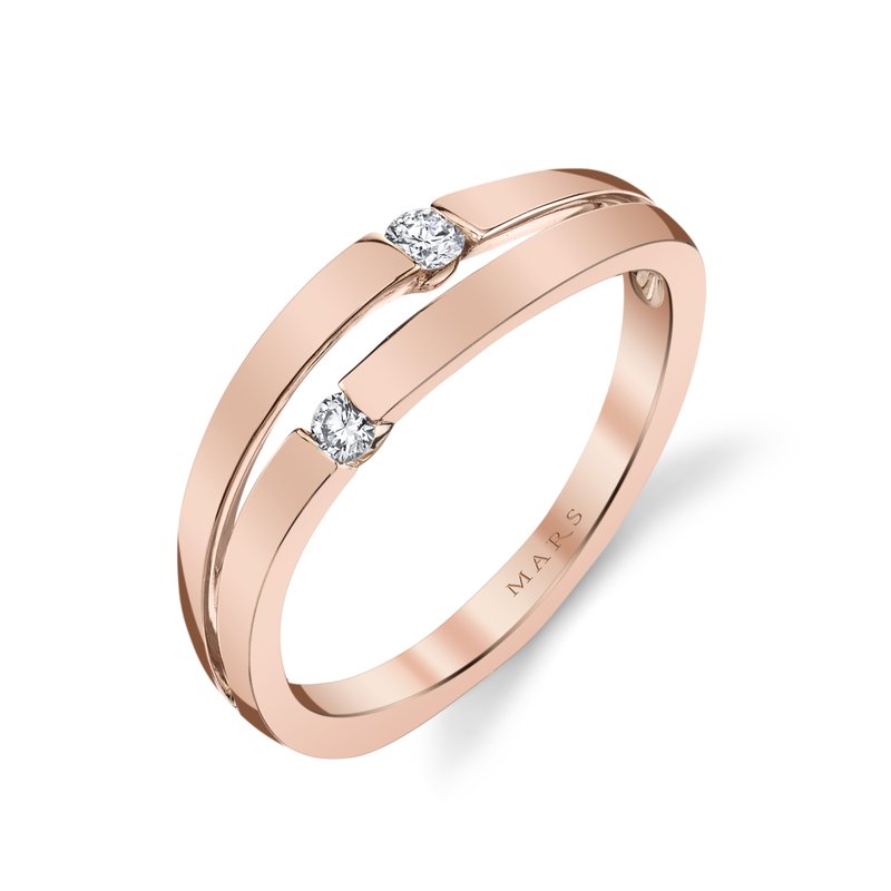 14K Rose Gold 0.08ct. Diamond Tension Set Split Fashion Ring