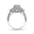 Mars Bridal Vintage Princess Halo Three Stone Trapezoid Sides w/ Filigree & Milgrain Detailing Diamond Engagement Ring 25229