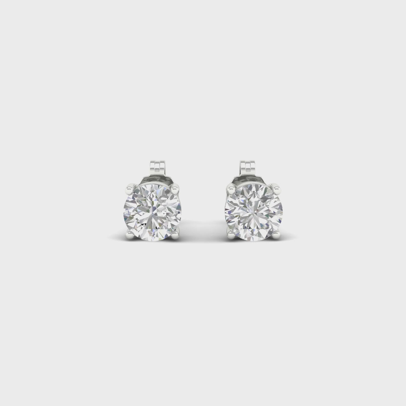 1 ½ Carat Round Lab Grown Diamond 14K Gold Solitaire Stud Earrings