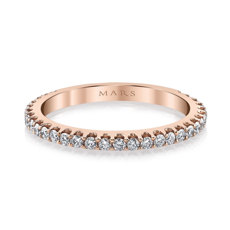14K Rose Gold 0.45ct Straight Diamond Stackable Fashion Ring