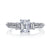 Mars Bridal Emerald Three Stone w/ Embellished Profile Diamond Engagement Ring 25088