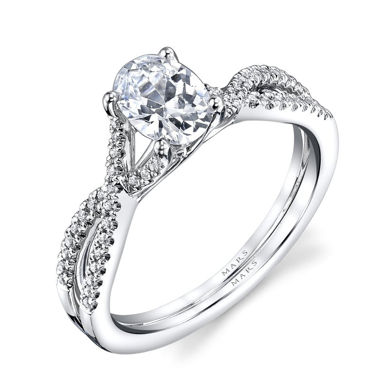 Mars Bridal Signature Infinity Twist Shank Diamond Engagement Ring 25475
