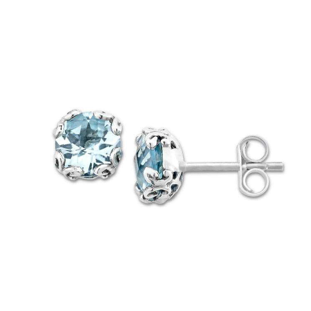 Samuel B. Blue Topaz Birthstone Glow Stud Earrings - December