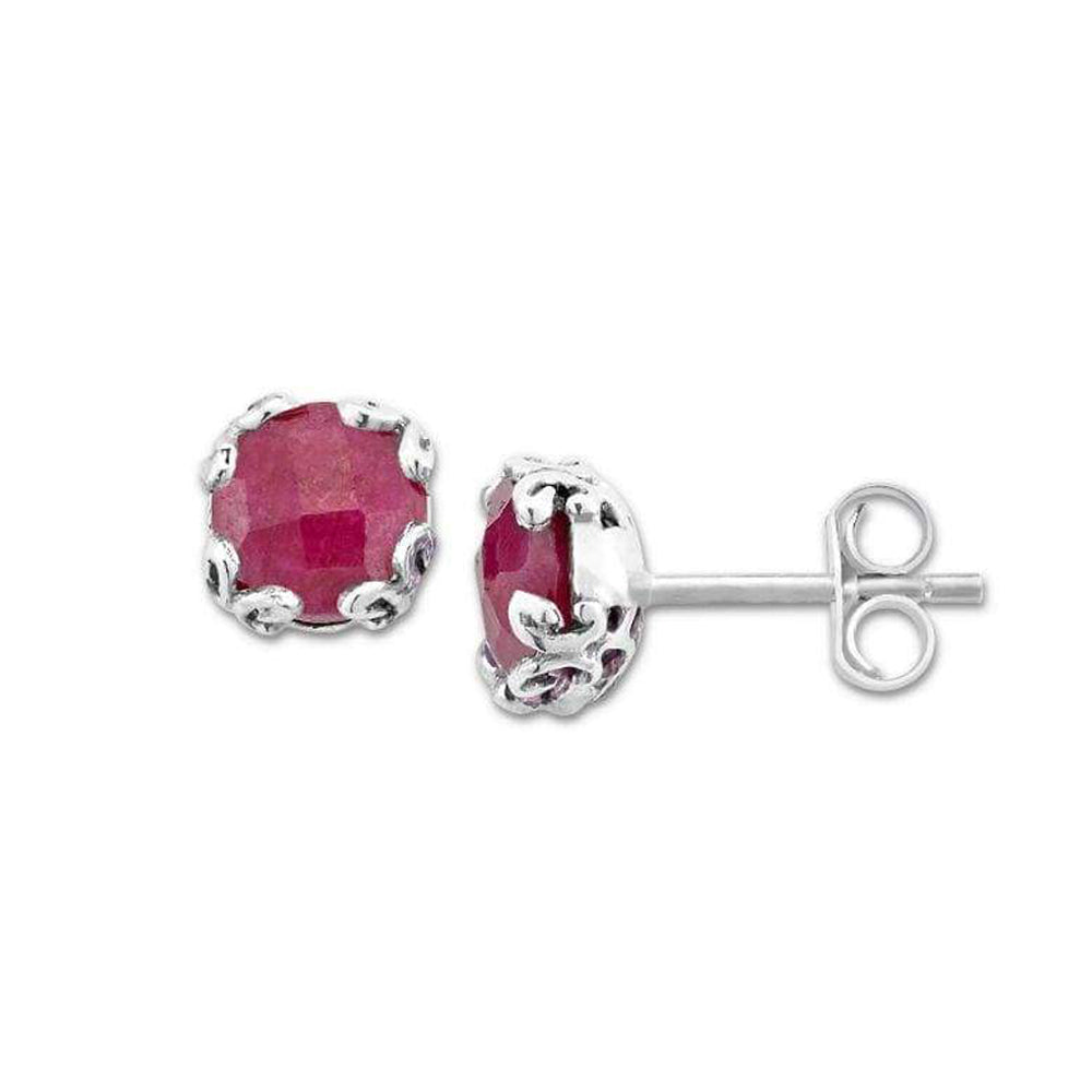 Samuel B. Ruby Birthstone Glow Stud Earrings - July