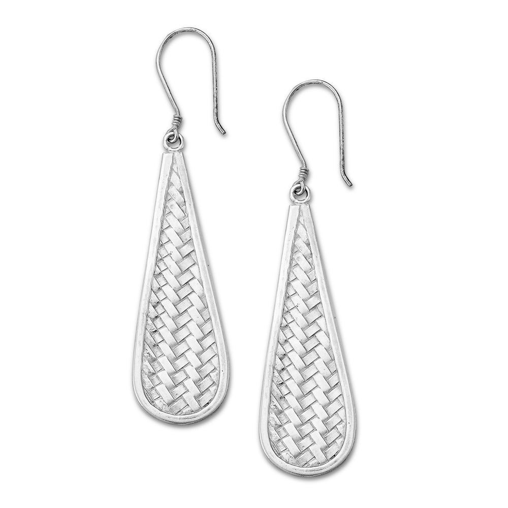 Samuel B. Tenun Woven Design Sterling Silver Dangle Earrings