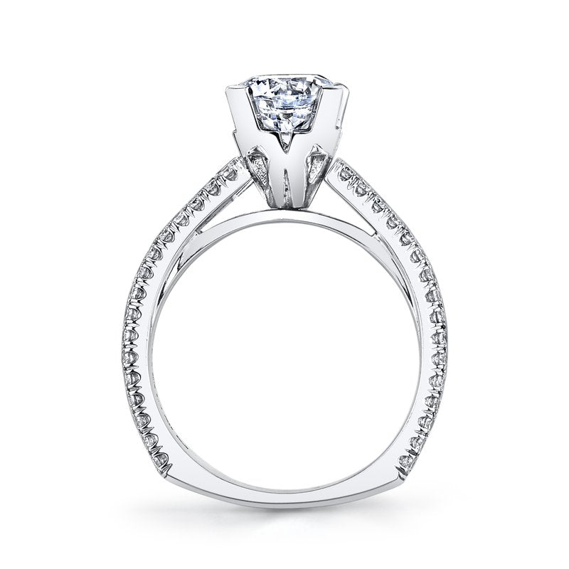 Mars Bridal Timeless Triple Row w/ European Shank Diamond Engagement Ring R281