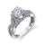 Mars Bridal Vintage Floral Motif Elaborate Petal Design Halo w/ Embellished Profile Diamond Engagement Ring 26592