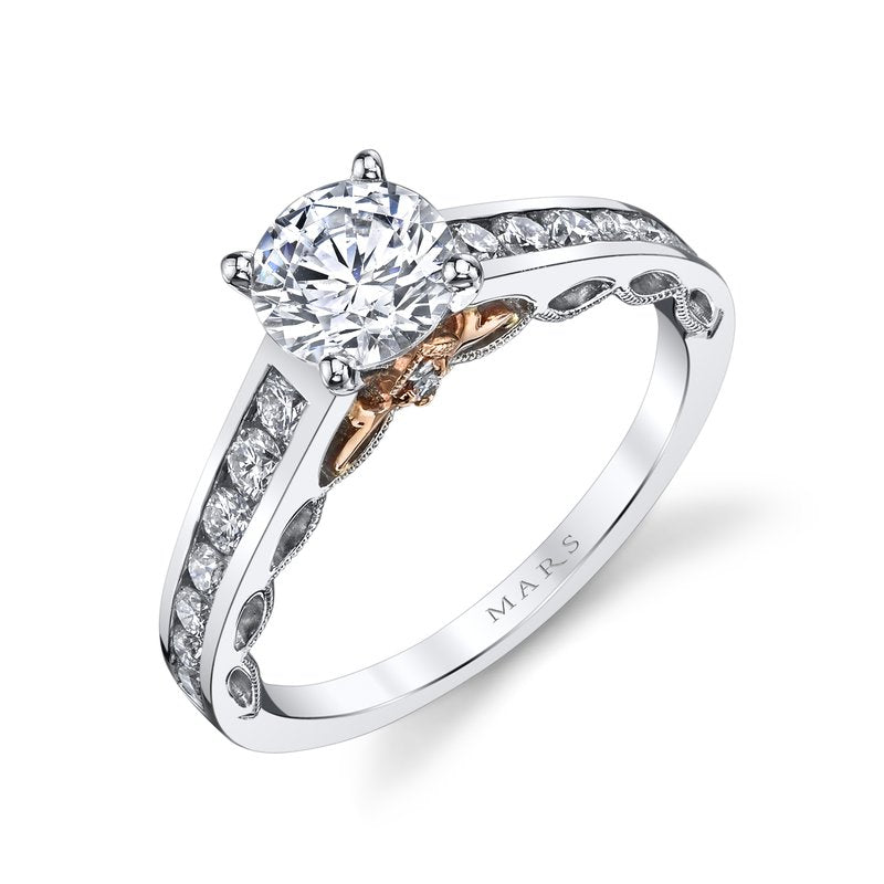 Mars Bridal Signature Peek-A-Boo Accents &amp; Channel Set Diamond Engagement Ring 25836