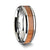 Thorsten Brunswick Tungsten Wedding Ring w/ Polished Bevels & American Cherry Wood Inlay (6-10mm) W1893-CRWI