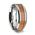 Thorsten Brunswick Tungsten Wedding Ring w/ Polished Bevels & American Cherry Wood Inlay (6-10mm) W1893-CRWI