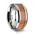 Thorsten Brunswick Tungsten Wedding Ring w/ Polished Bevels & American Cherry Wood Inlay (6-10mm) W1893-CRWI