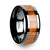 Thorsten Sagon Wood Black Ceramic Ring w/ Polished Bevels & Teak Wood Inlay (6-10mm) C1960-TKWI
