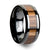 Thorsten Zebrano Black Ceramic Ring w/ Beveled Edges & Real Zebra Wood Inlay (6-10mm) C1961-ZBWI