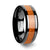 Thorsten Iowa Black Ceramic Wedding Ring w/ Polished Bevels & Black Cherry Wood Inlay (6-10mm) C1965-CRWI