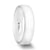 Thorsten Glacier White Ceramic Wedding Band w/ Beveled Edges & Polished Finish (6-8mm) C1973-BPBE