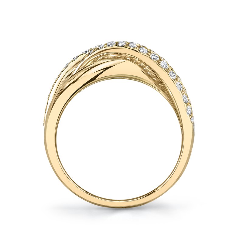 14K Yellow Gold 0.73ct. Twisted Diamond Multi Band Fashion Ring