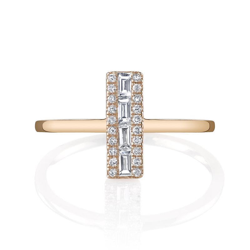14K Rose Gold 0.25ct. Baguette Diamond Accent Fashion Ring